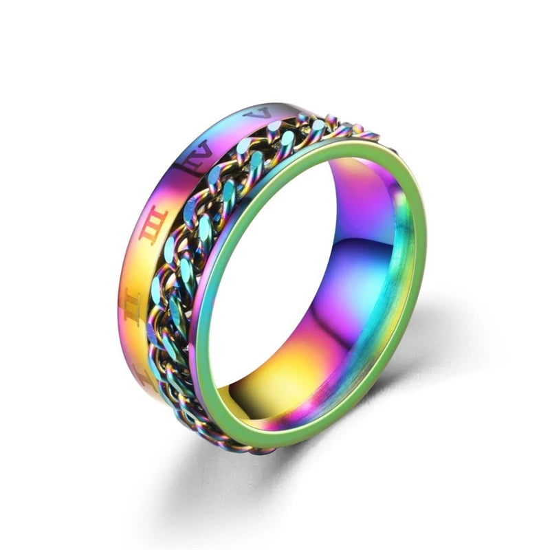 Bague Chaîne Rotative en Titane – Anti-Stress & Style
Look urbain. Détente assurée. Résistance extrême.
Cette bague mixte en acier titane est dotée d’une chaîne centrale rotative pour apaiser le stress en toute discrétion.
