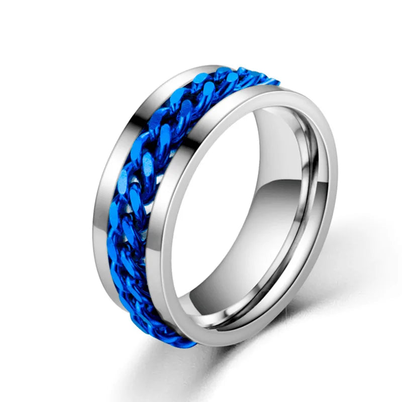 Bague Chaîne Rotative en Titane – Anti-Stress & Style
Look urbain. Détente assurée. Résistance extrême.
Cette bague mixte en acier titane est dotée d’une chaîne centrale rotative pour apaiser le stress en toute discrétion.