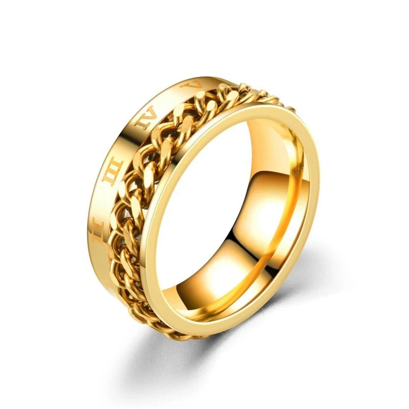Bague Chaîne Rotative en Titane – Anti-Stress & Style
Look urbain. Détente assurée. Résistance extrême.
Cette bague mixte en acier titane est dotée d’une chaîne centrale rotative pour apaiser le stress en toute discrétion.