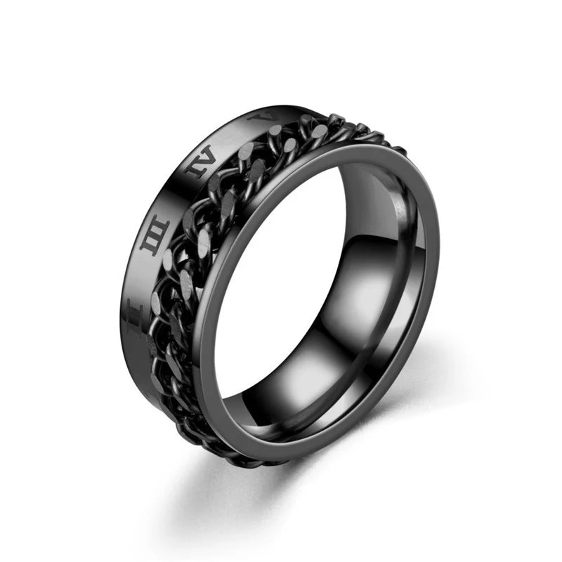 Bague Chaîne Rotative en Titane – Anti-Stress & Style
Look urbain. Détente assurée. Résistance extrême.
Cette bague mixte en acier titane est dotée d’une chaîne centrale rotative pour apaiser le stress en toute discrétion.
