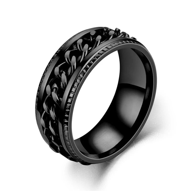 Bague Chaîne Rotative en Titane – Anti-Stress & Style
Look urbain. Détente assurée. Résistance extrême.
Cette bague mixte en acier titane est dotée d’une chaîne centrale rotative pour apaiser le stress en toute discrétion.