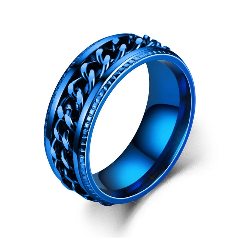 Bague Chaîne Rotative en Titane – Anti-Stress & Style

Look urbain. Détente assurée. Résistance extrême.
Cette bague mixte en acier titane est dotée d’une chaîne centrale rotative pour apaiser le stress en toute discrétion.